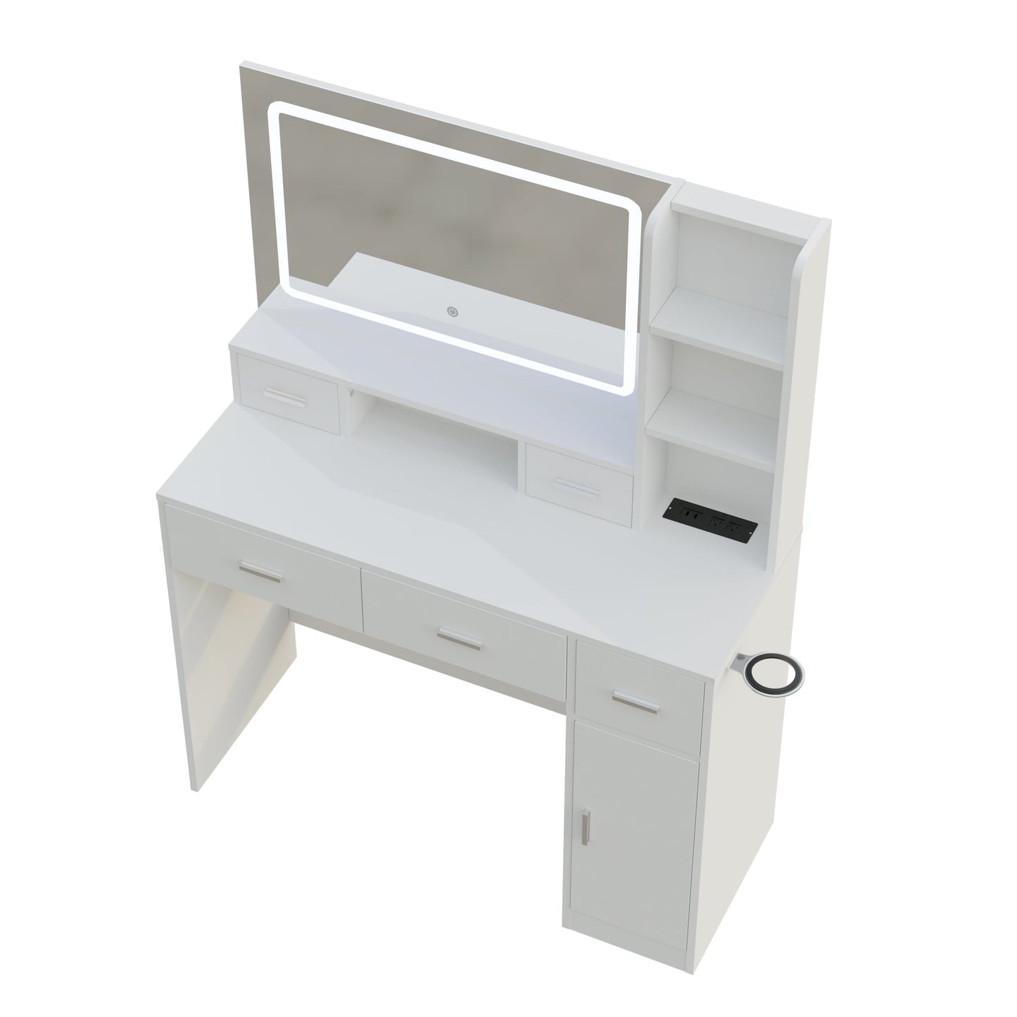 Smart mirror dressing table with drawers and storage cabinets, dressing table with bedroom dressing table, changing room - Korvel