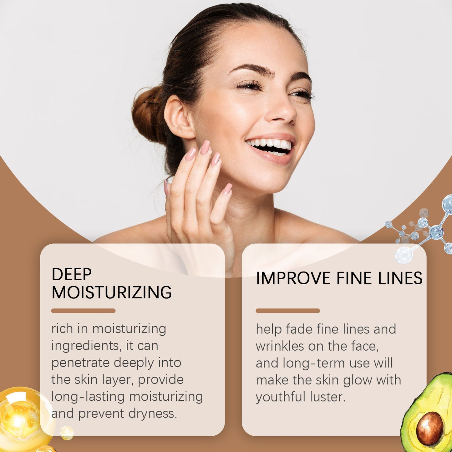 Avocado Cream For Wrinkles Gentle Moisturizing Facial Skin Moisturizing Daily Cream - Korvel