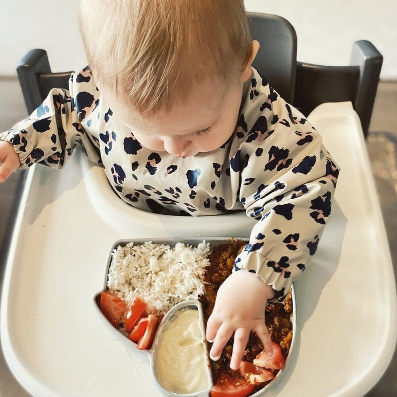 Baby Bibs Waterproof Infant Eating Bib with Pocket Children Drawing Machine Washable Long Sleeve Apron Kid Burp Cloth Baby Stuff - Korvel