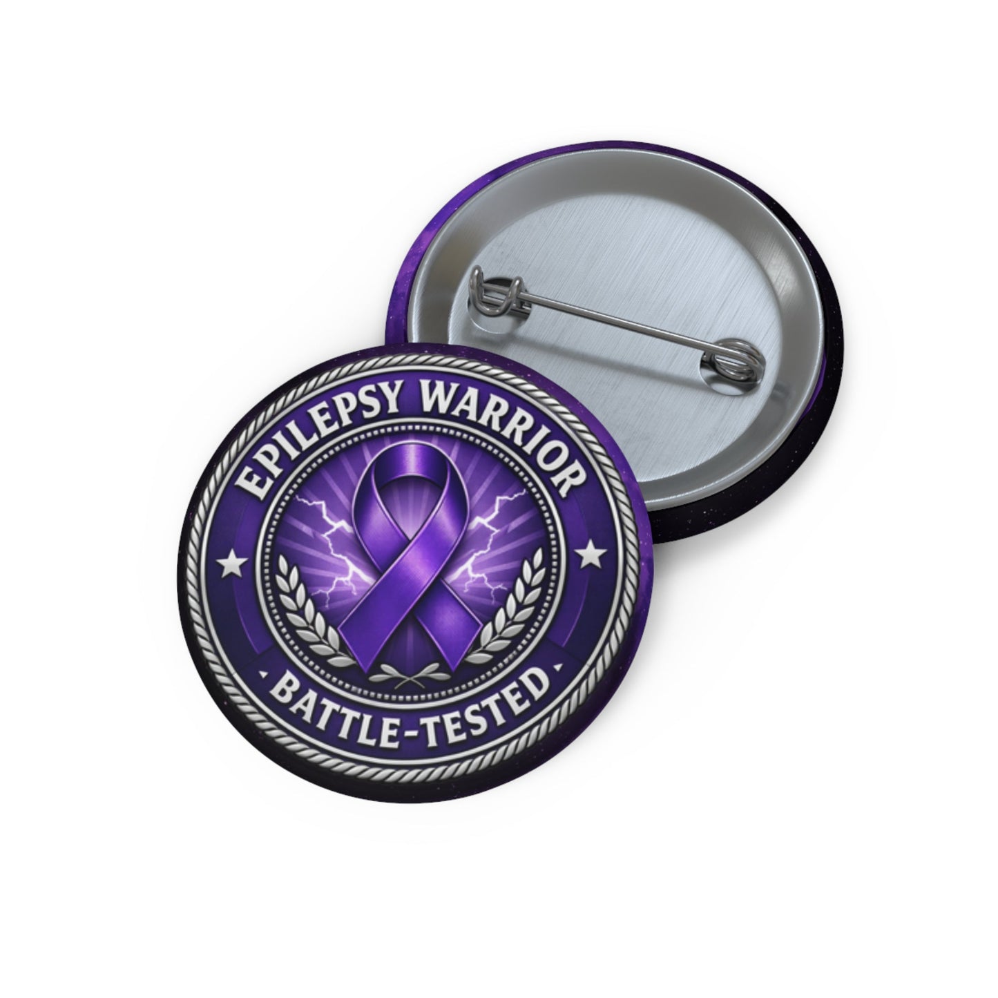 Botón de Pinback Guerrero de Epilepsia - Diseño a Prueba de Batallas