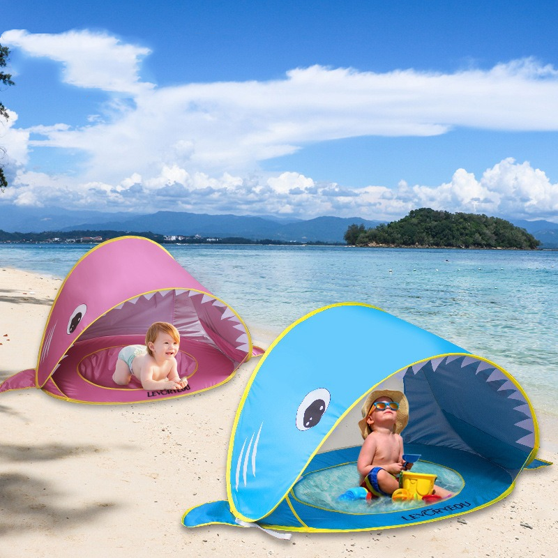 Children's beach tent seaside sun protection and shading fully automatic sand pit tent house - Korvel