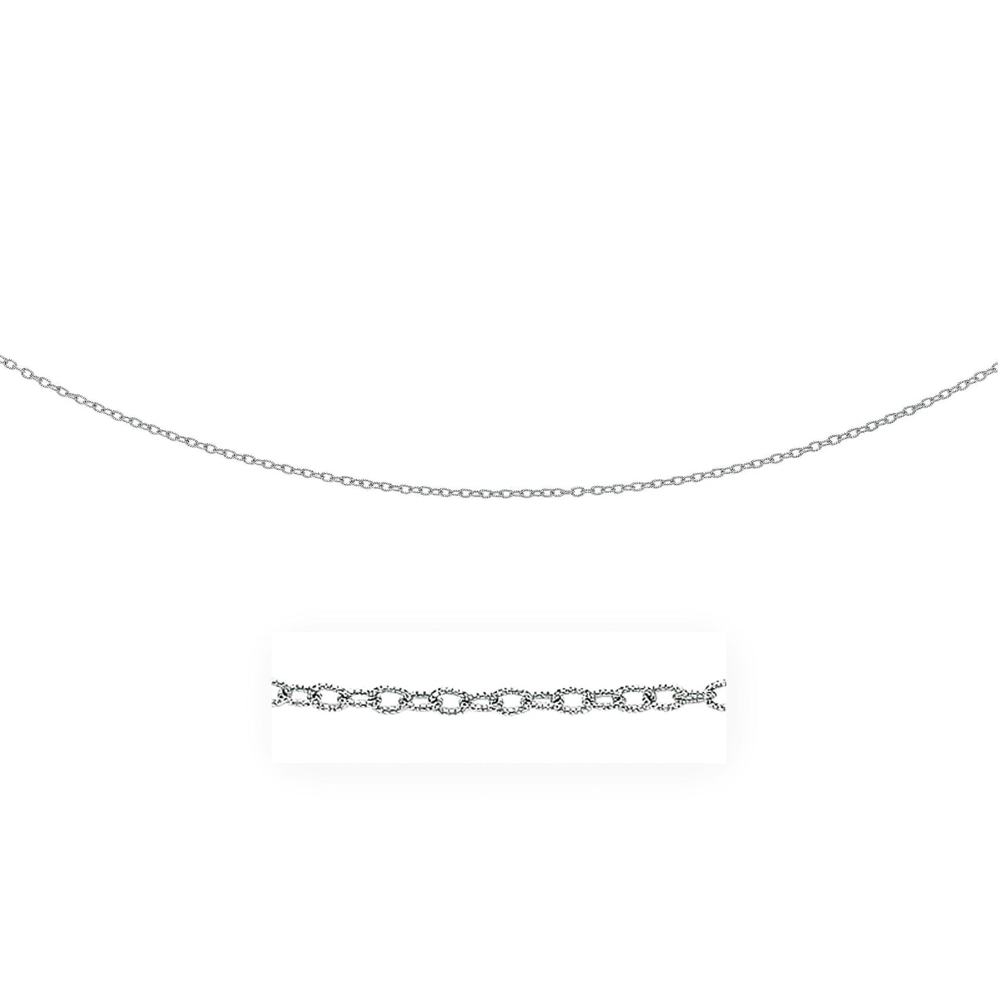 2.5mm 14k White Gold Textured Pendant Chain
