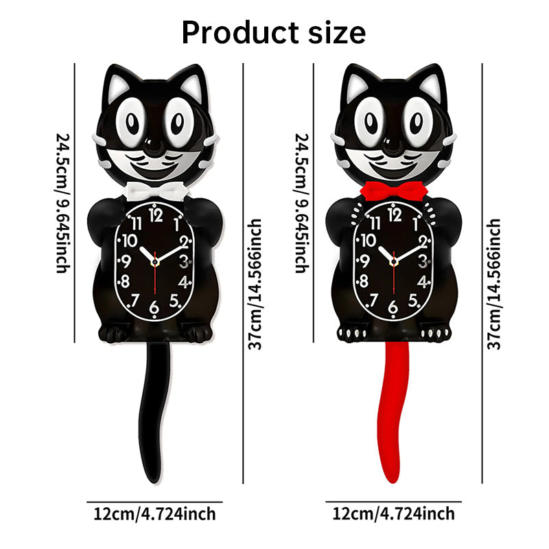 New Hot American Classic Kit Cat Clock: Swing Tail, Creative, Cute Gift, Retro Decor, Hanging Design. - Korvel