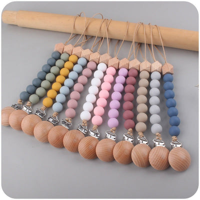 Infant and toddler products, beech wood pacifier clip, soothing wood octagonal pacifier, anti drop chain - Korvel