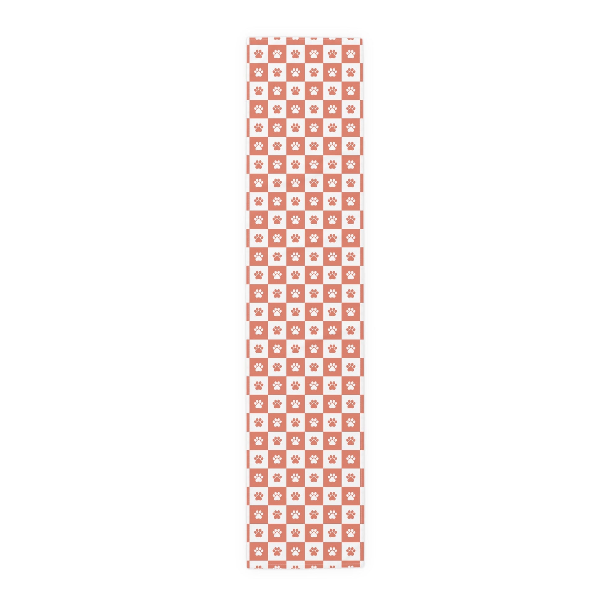 Charming Red & White Paws Table Runner - Cotton & Polyester Options - Korvel