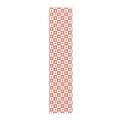 Charming Red & White Paws Table Runner - Cotton & Polyester Options - Korvel