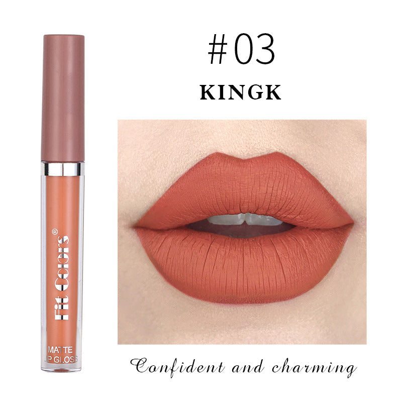 Fit Colors Matte Non Stick Cup Lip Gloss Fog Face Velvet Thin Tube Liquid Lipstick - Korvel