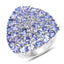 5.93 Carat Genuine Tanzanite Cluster Ring in Sterling Silver