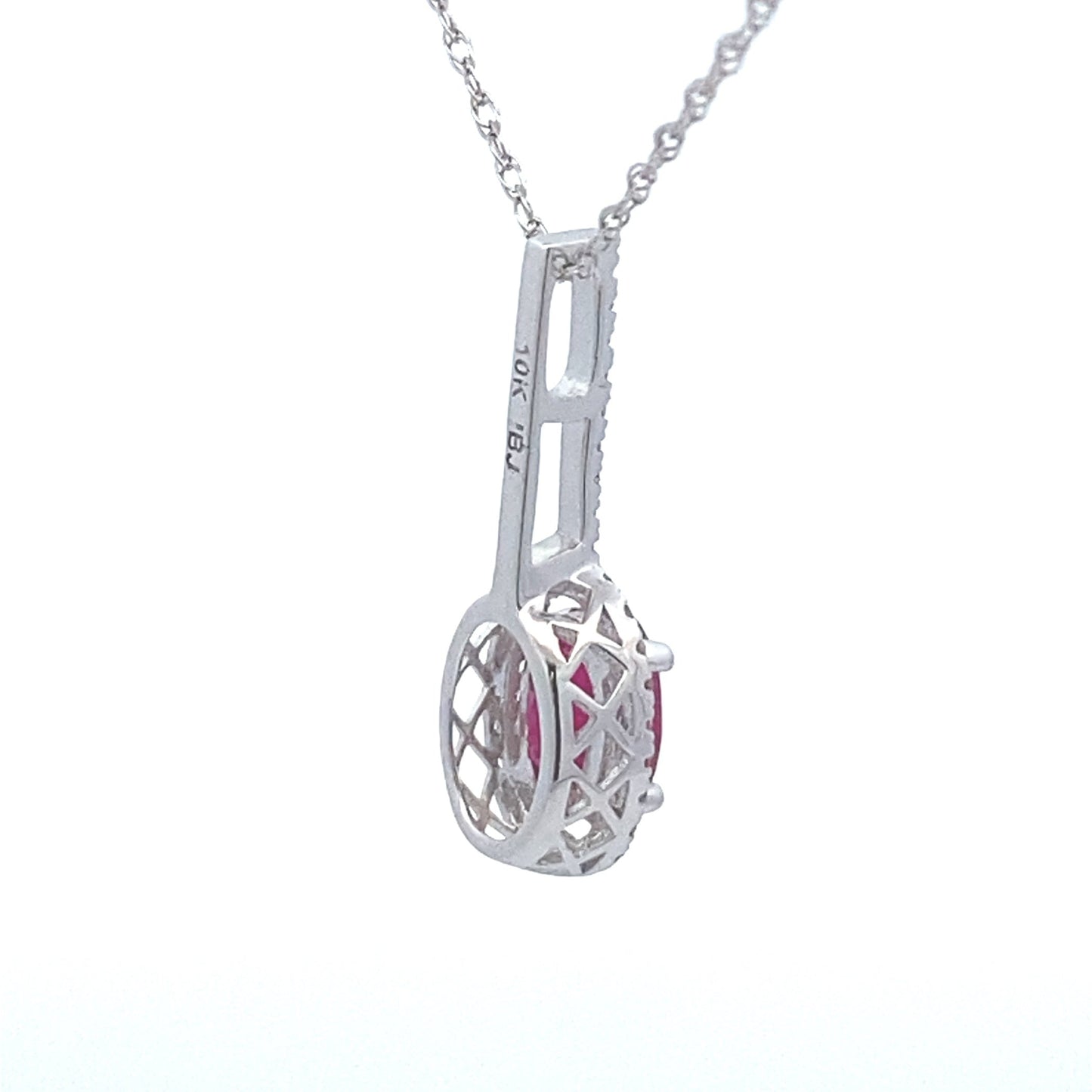 .45ct Ruby and Diamond Pendant in 10KT White Gold