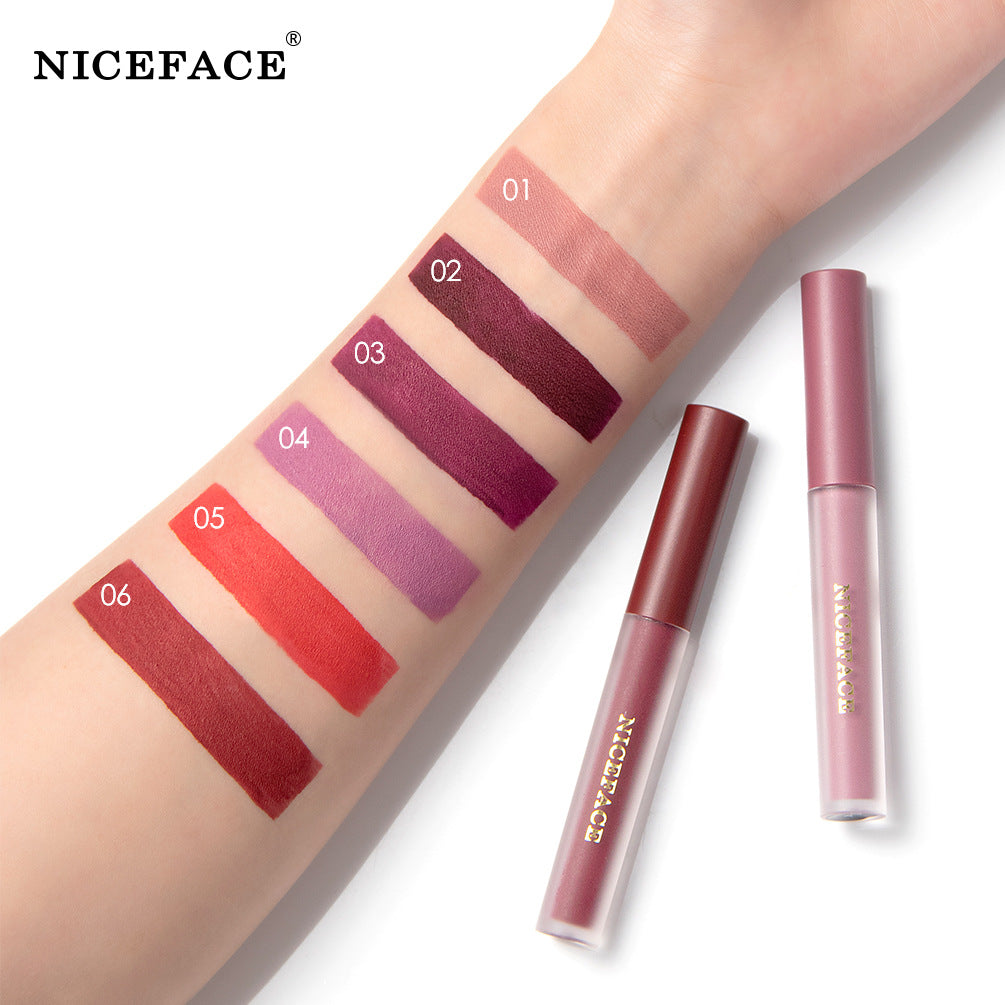 Niceface New Quality Lip Glaze Velvet Matte Lip Glaze Set Matte Non-Stick Cup Waterproof Makeup - Korvel