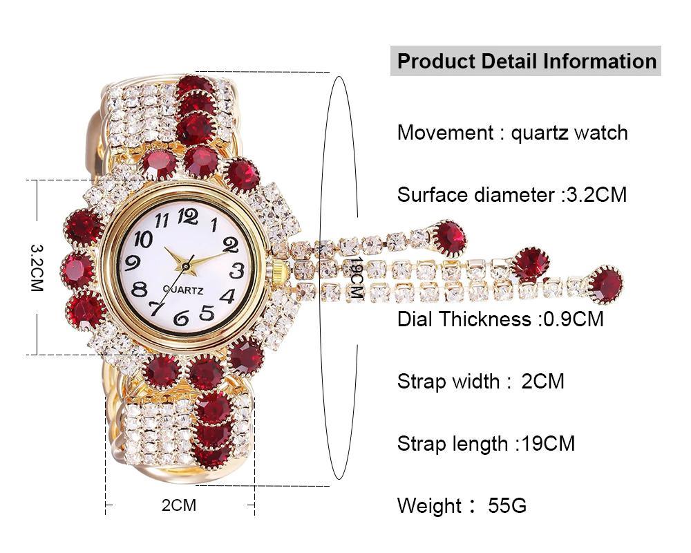 Montre Bracelet en Rhinestones de Luxe pour Femmes