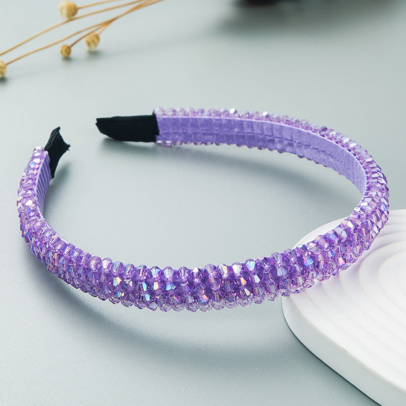 Fish Line Braided String Crystal Hair Band Korean Temperament Senior Sense Wash Face Headband - Korvel