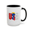 Taza de café con acento vibrante de EE. UU.