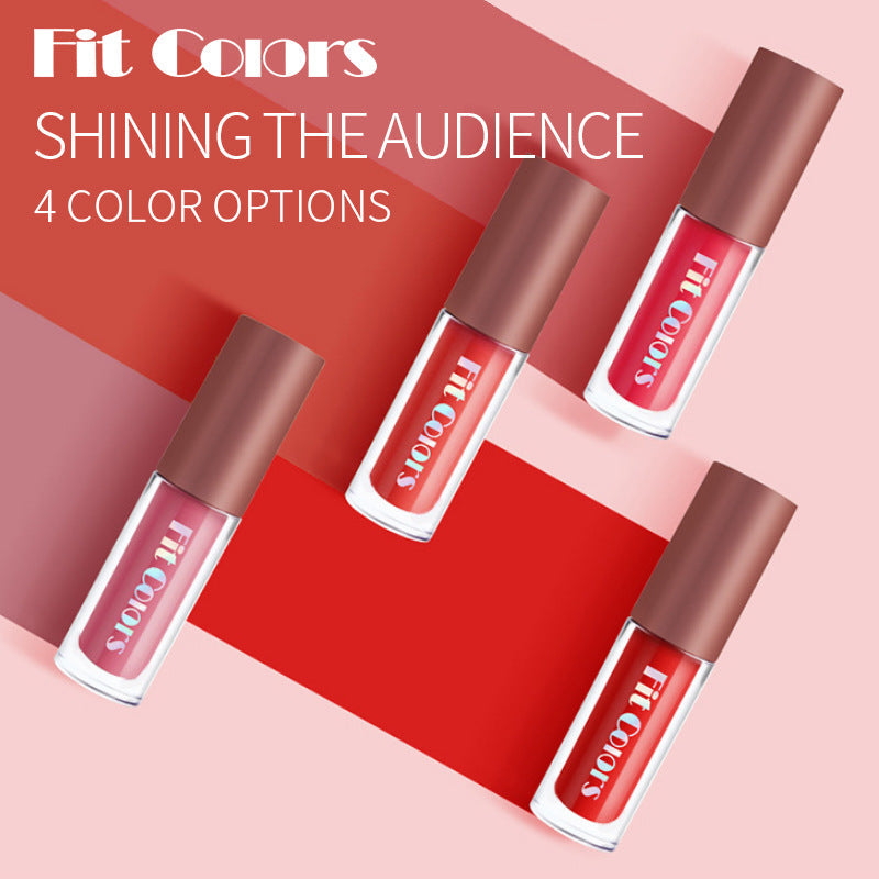 Fit Colors Matte Velvet Moisturizing Lip Gloss Lip Glaze Lipstick 4 Travel Small Set - Korvel