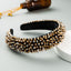New Baroque Headband Feminine Color Hand-Stitched Glass Bead Headband Thin Sponge Headband - Korvel