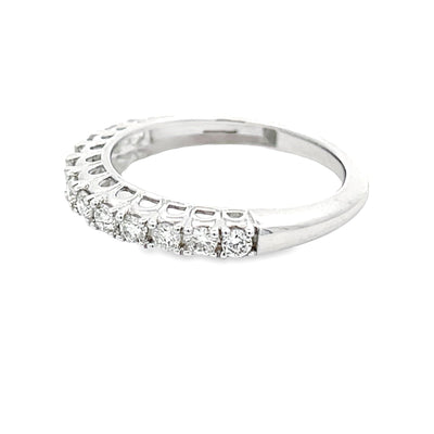 Bague de mariage en diamant véritable de 0,50 ct en or blanc 14KT