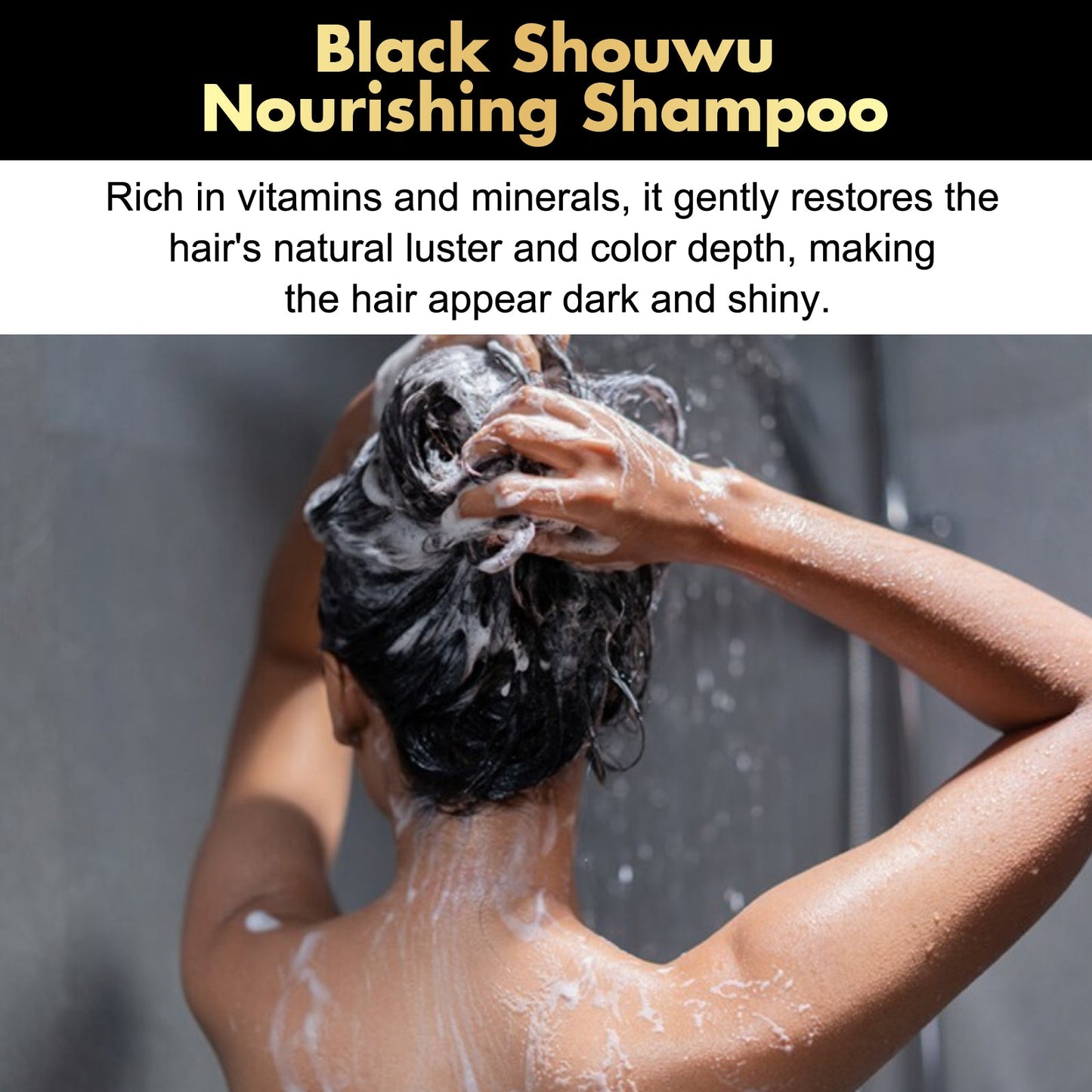 Champú de Ganoderma Multiflorum Negro para el Cuidado del Cabello Lujo