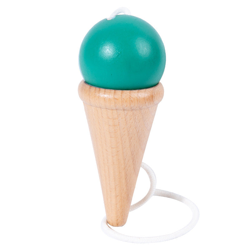 Hand eye coordination traditional toy wooden skill cup sensory integration training throwing and catching ball - Korvel