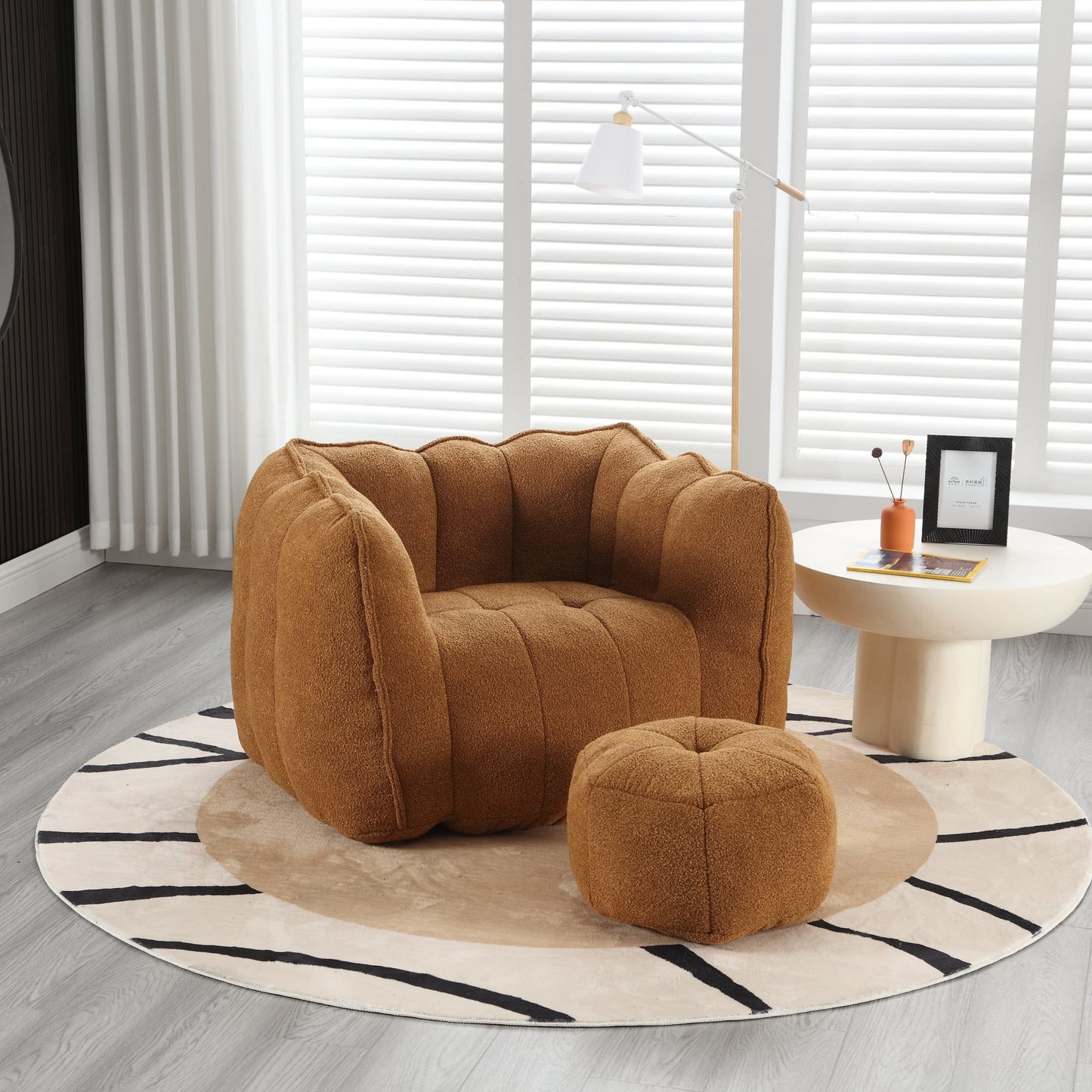 Fauteuil en Bean Bag Doux Premium avec Mousse Haute Résilience pour le Confort
