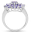 3.37 Carat Genuine Tanzanite and White Topaz Sterling Silver Ring