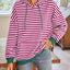 Sudadera con capucha a rayas suelta y casual