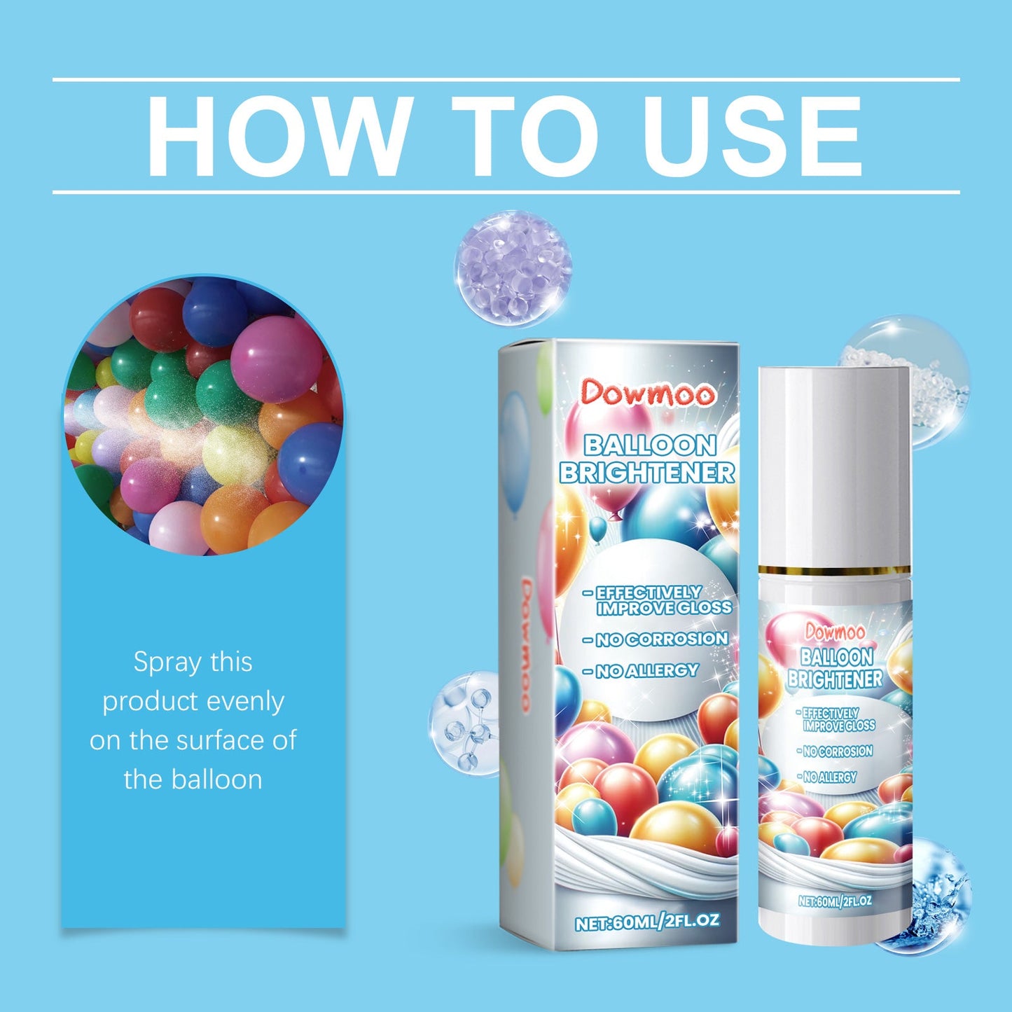 Spray Éclaircissant pour Décorations de Ballons pour un Éclat Durable