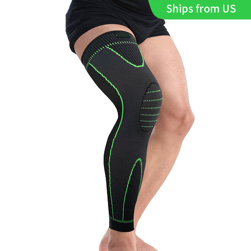 1PCS Mumian S33 Classic Black And Green Knitted Thermal Lengthen Sports Kneecaps - Korvel