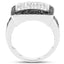 Anillo de Compromiso de Diamante Negro y Blanco de 0.61 Quilates en Plata de Ley