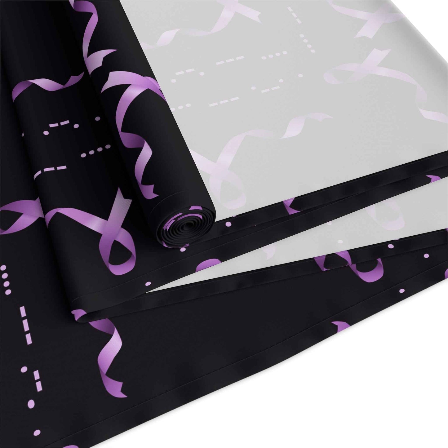 Couverture de table HOPE en code Morse pour la sensibilisation à l'épilepsie - Design de ruban viole
