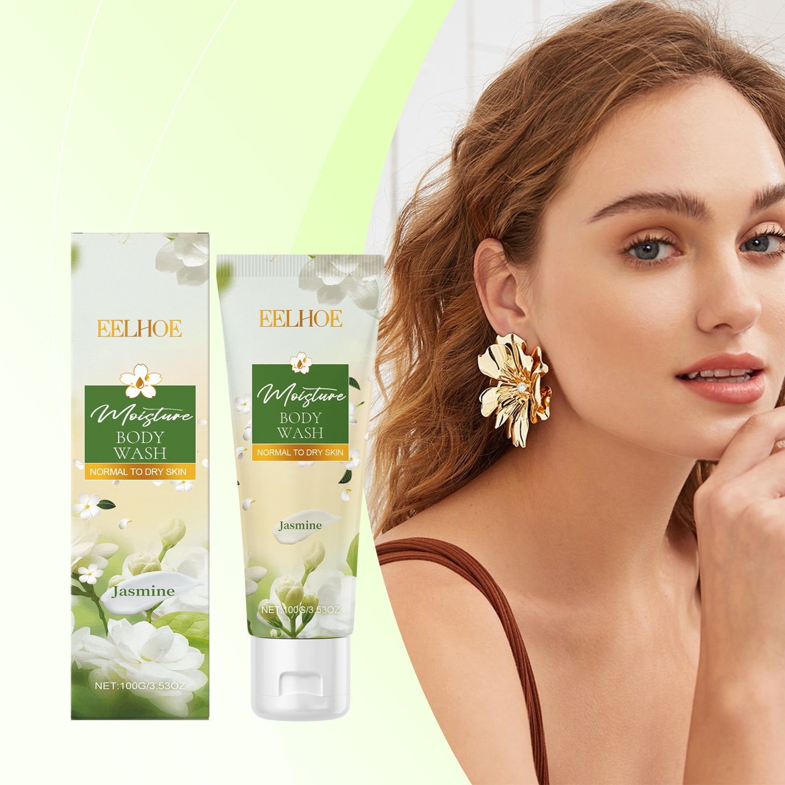 Jasmine Moisturizing Body Wash, Gentle, Clean, Smooth, Moisturizing And Fragrant Body Wash - Korvel
