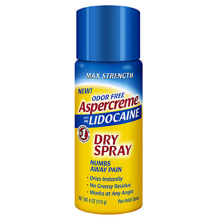 Aspercreme Spray 4% Lidocaine - Odor Free Relief 4 oz