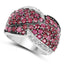 3.06 Carat Ruby & White Topaz .925 Sterling Silver Engagement Ring