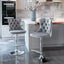 Ensemble de 2 tabourets de bar gris réglables avec base en chrome