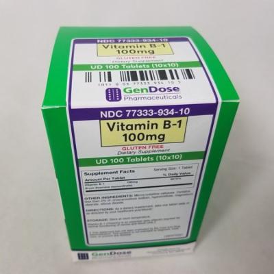 Tabletas de Gendose Vitamina B-1 100 Mg - 100 Contenido
