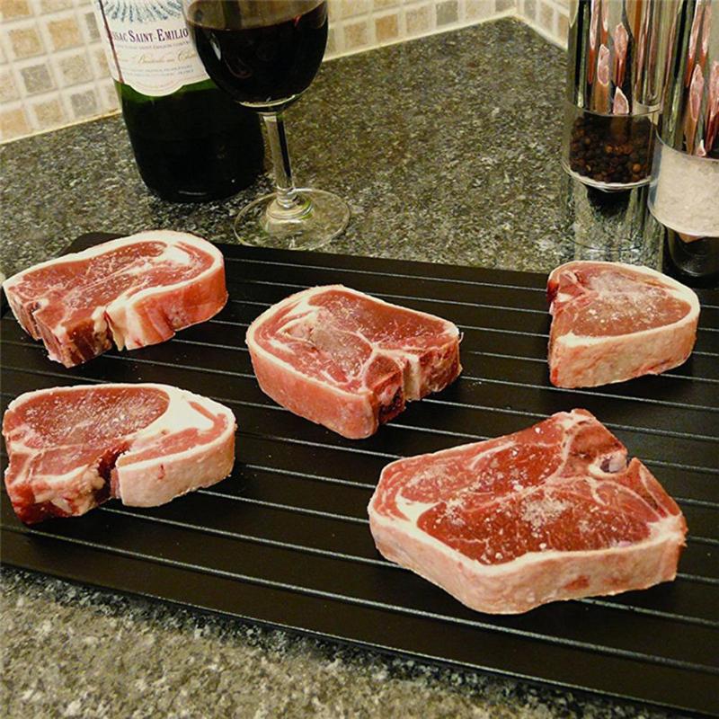 Quick Thawing Plate for Home Use: Aluminum Ice-Melting Rapid Beef, Frozen Food, Meat, and Seafood Thawing Board - Korvel