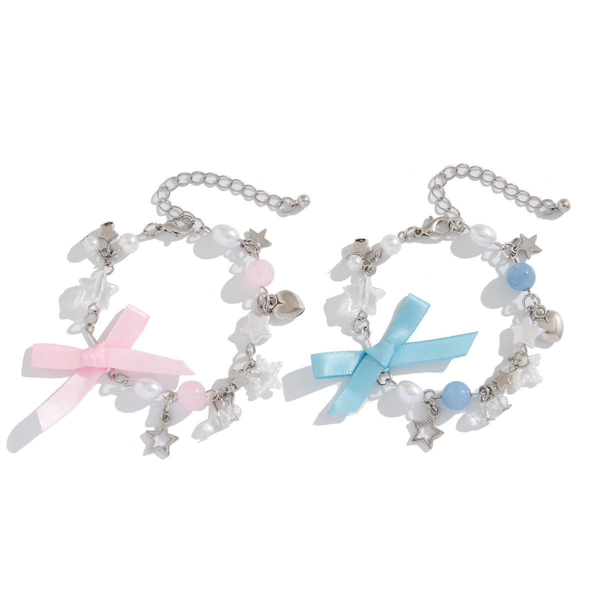 Small Fresh Butterfly Combined with Gold Bracelet Set, Rural Style Multi Element Pearl Bracelet - Korvel