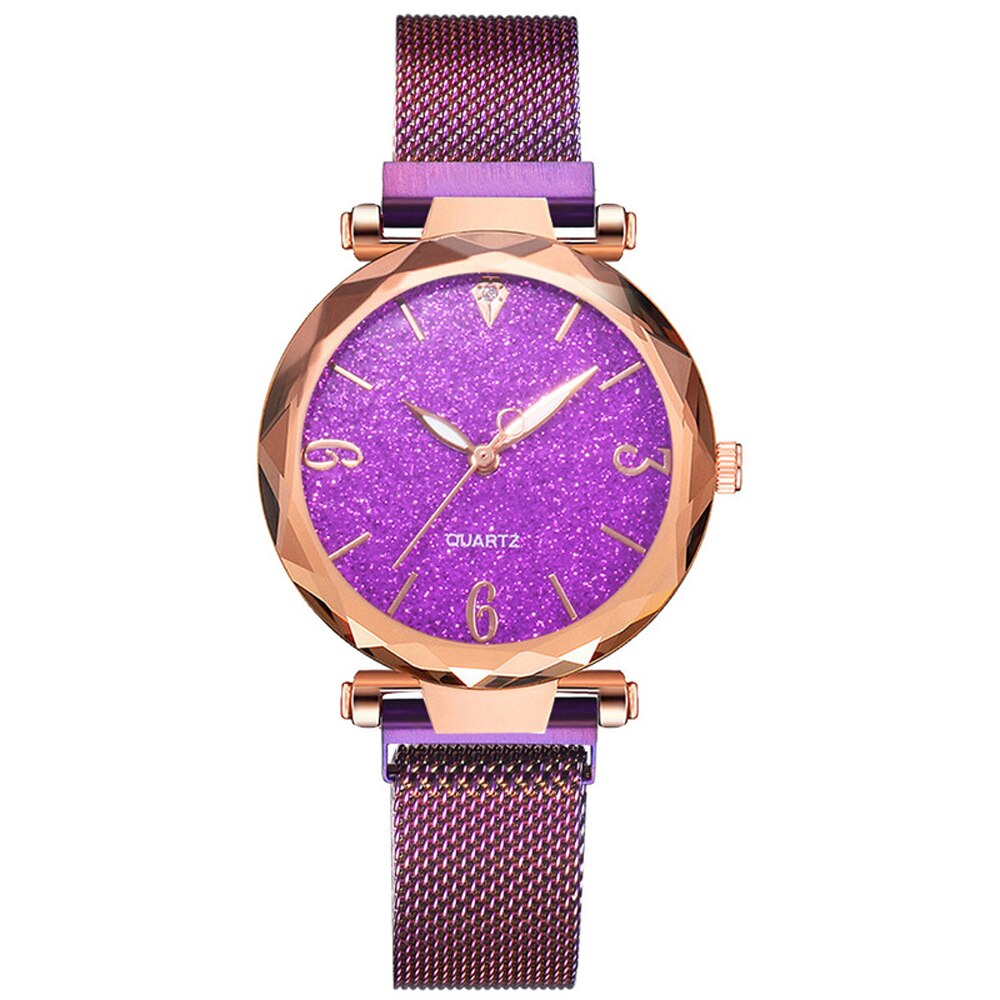 Rose Gold Women Watch Top Brand Luxury Magnetic Starry Sky Lady Wrist Watch Mesh Female Clock For Dropship relogio feminino - Korvel