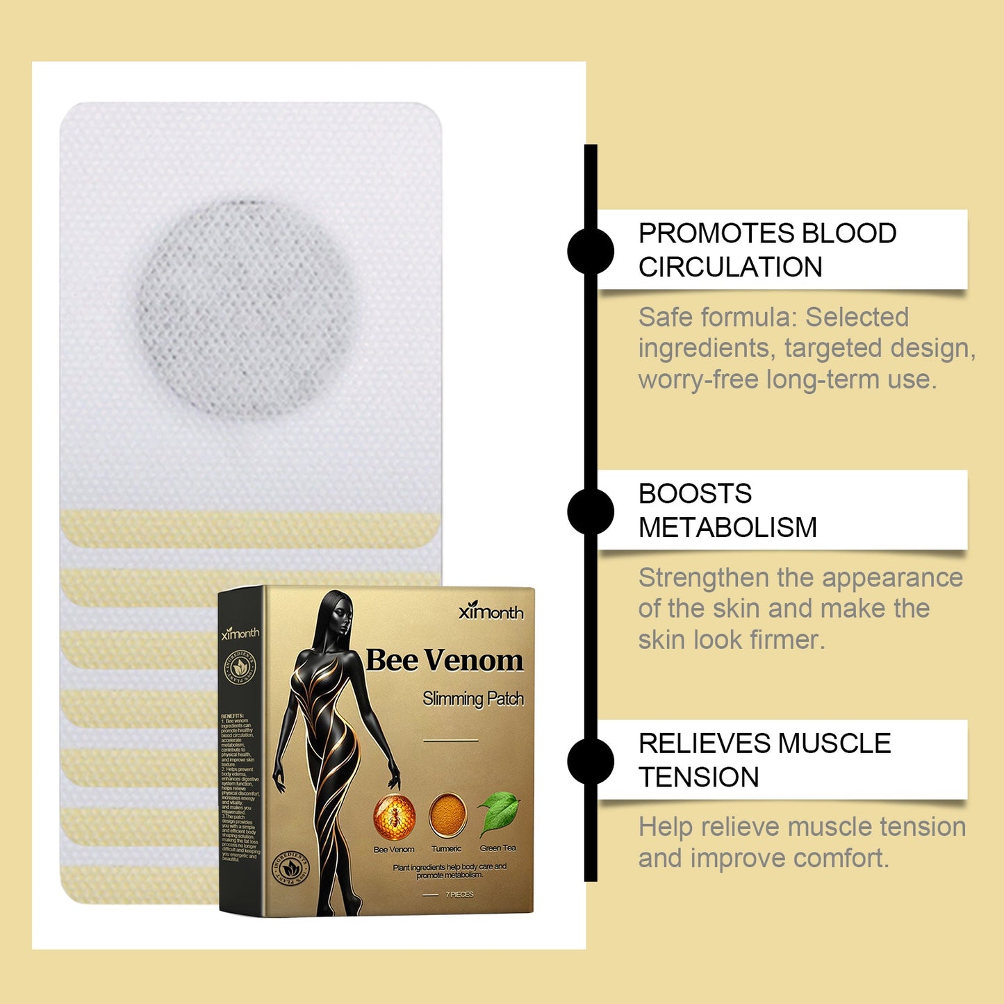 Beesvenom Body Shaping Patch, Shaping And Firming Body, Skin, Belly, Meat, Slim Body, Light, Beautiful And Considerate - Korvel