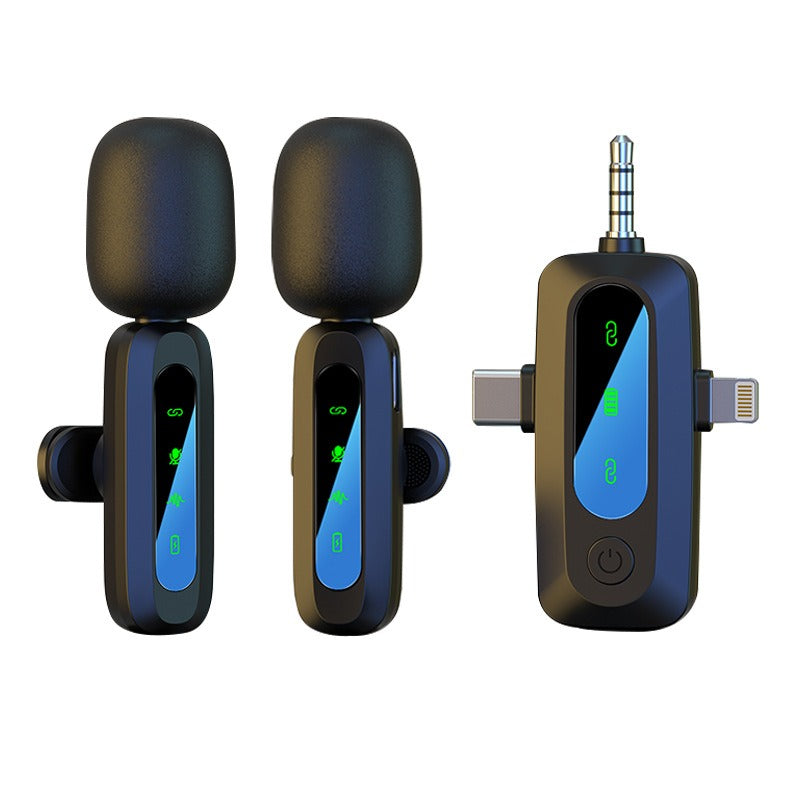 Wireless lavalier microphone J3 three in one interface intelligent sound collection and noise reduction lavalier microphone - Korvel