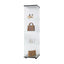 4 glass display cabinets with door shelves, floor standing antique bookshelf, 64.7 "* 16.7" * 14.3 ", black - Korvel