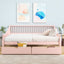 Full Size Daybed with Two Storage Drawers and Support Legs Pink - Korvel