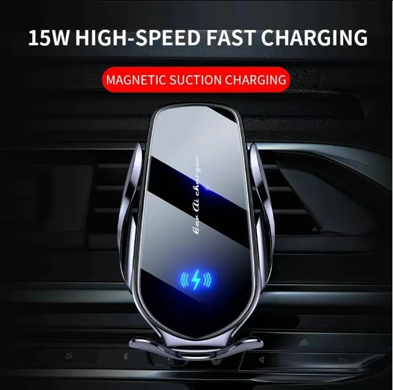Soporte de Ventilación AutoCharge - Cargador Inalámbrico para Coche y Soporte para Teléfono