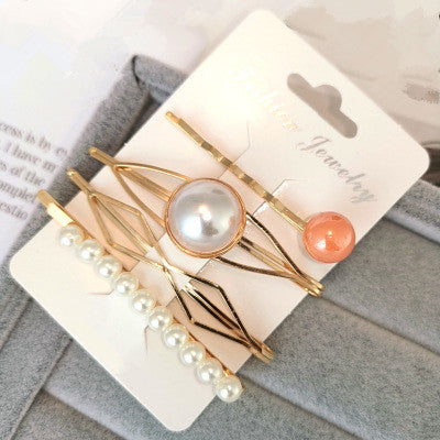 4PCS Colorful Bead Metal Hairpins for Women