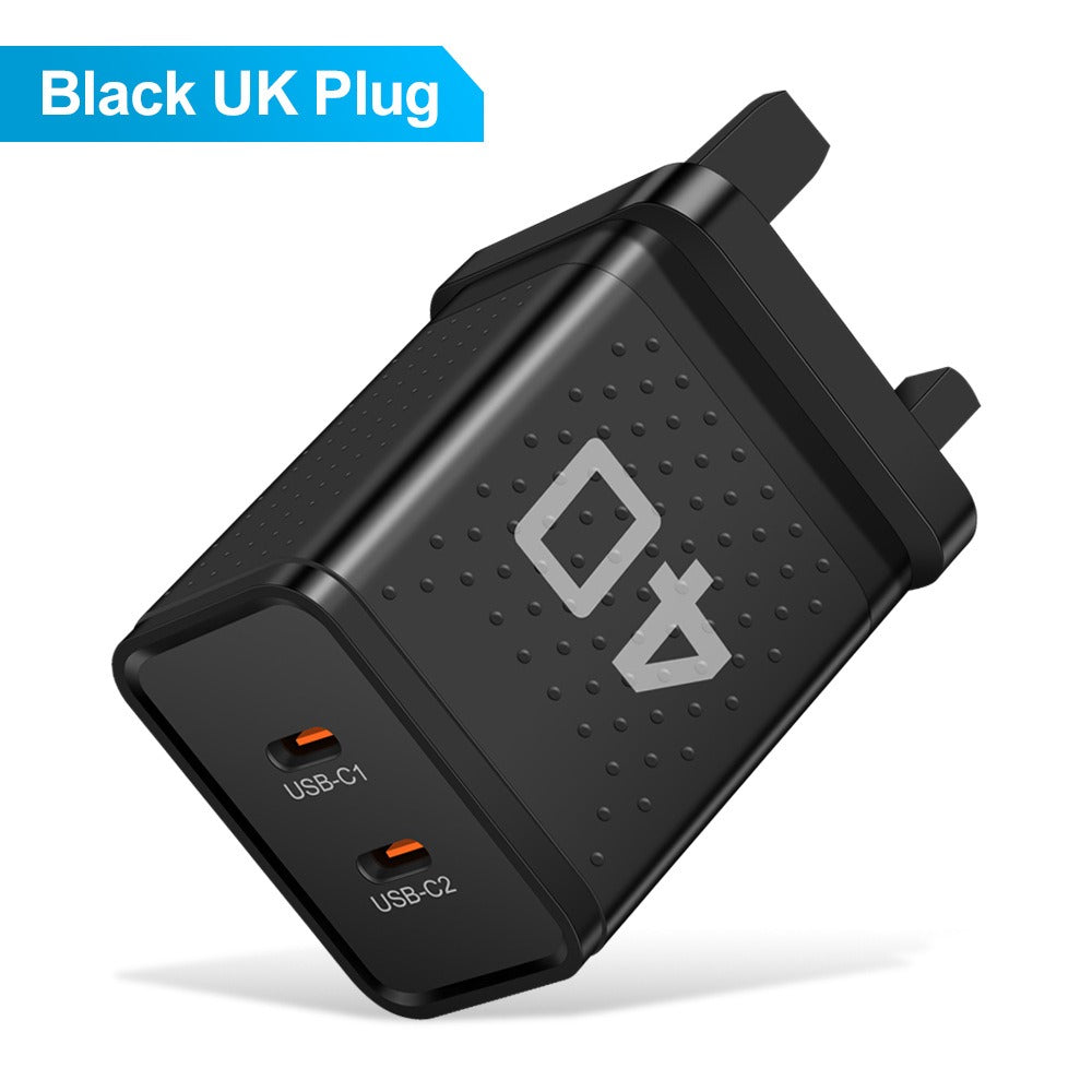 Adaptateur de voyage à chargement rapide Dual PD