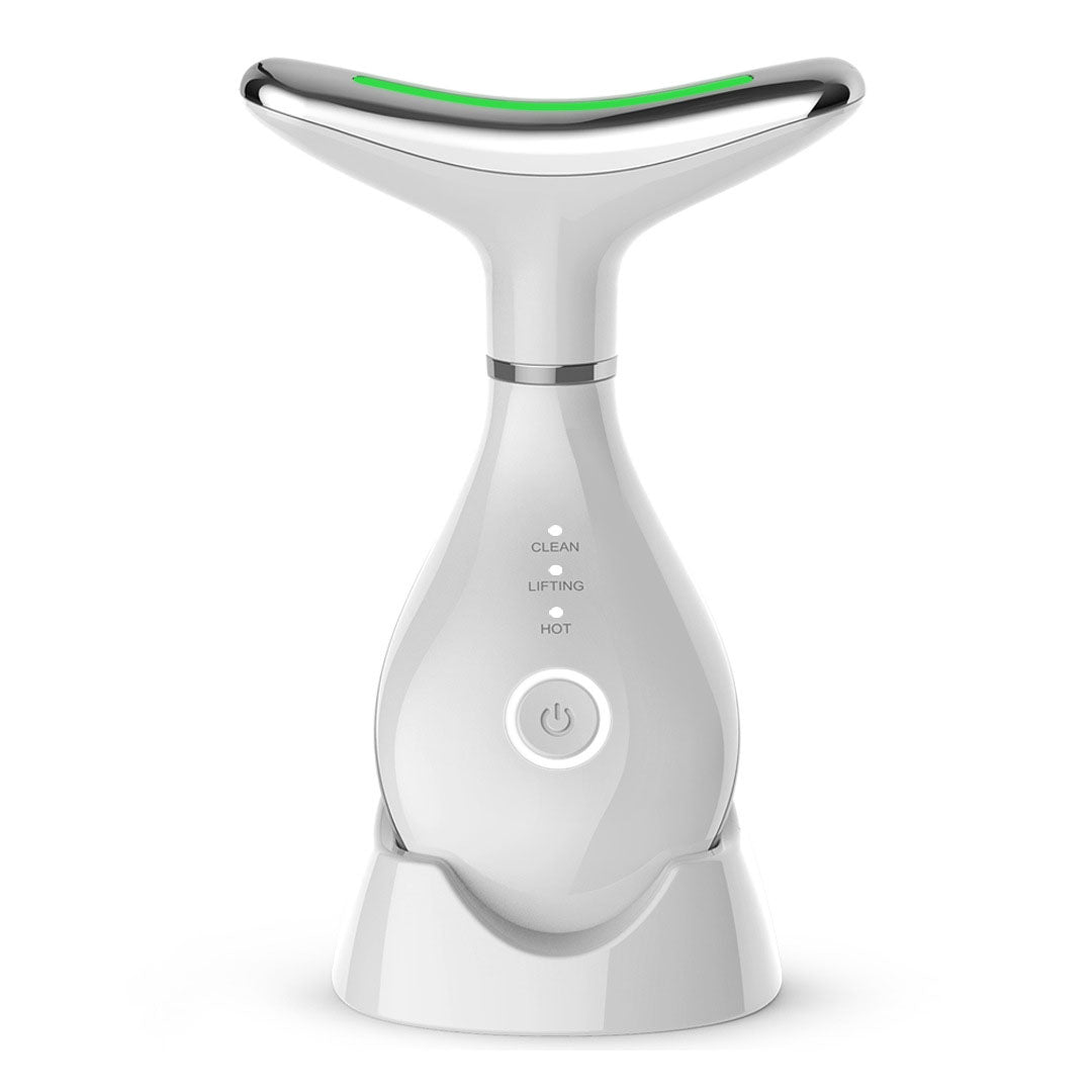 EMS Neck & Face Lifting Machine Skin Tightening Massager 3 Color LED Photon Facial Wrinkle Remover Newest Neck Beauty Device - Korvel