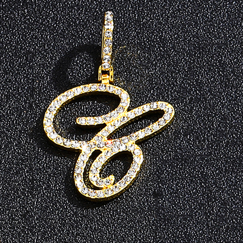 Hip Hop Grass Letter Pendant with Cuban Chain