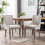 Ultra Side Dining Chair Thickened fabric chairs with neutrally toned solid wood legs  Bronze nail head Set of 2 Beige - Korvel