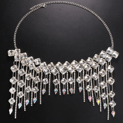 Trendy exaggeration hair chain, European and American fashion, water droplets full of diamonds hair accessories, headwear accessories, hair chain - Korvel