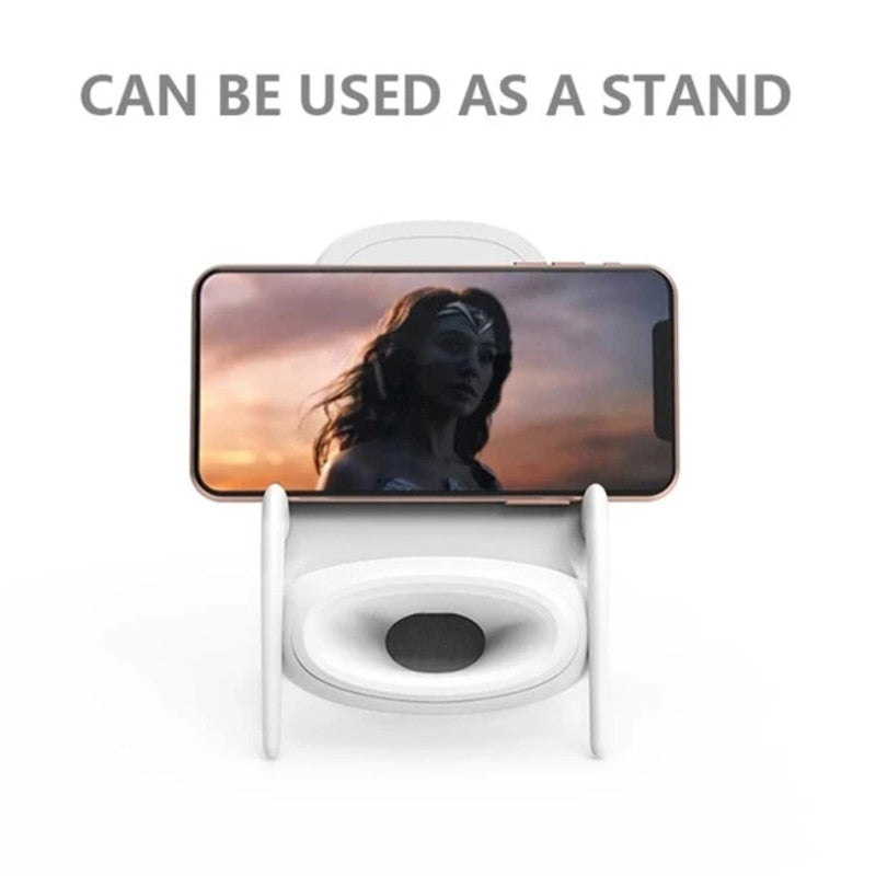 Portable Mini Chair Wireless Charger Supply For All Phones Multipurpose Phone Stand With Musical Speaker Function Charger - Korvel