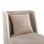 Velvet Upholstered Accent Chair with Cream Piping, Tan and Cream - Korvel